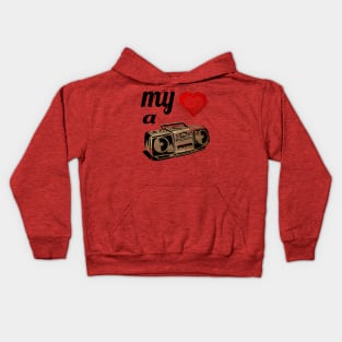 My hearts a stereo gym class heroes Kids Hoodie